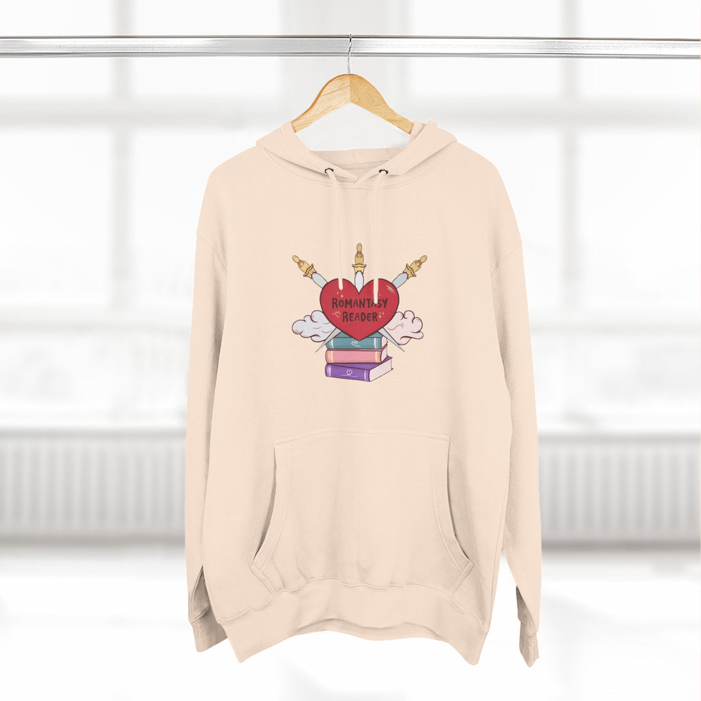 Romantic Reader Hoodie — Heart & Books Fleece Pullover