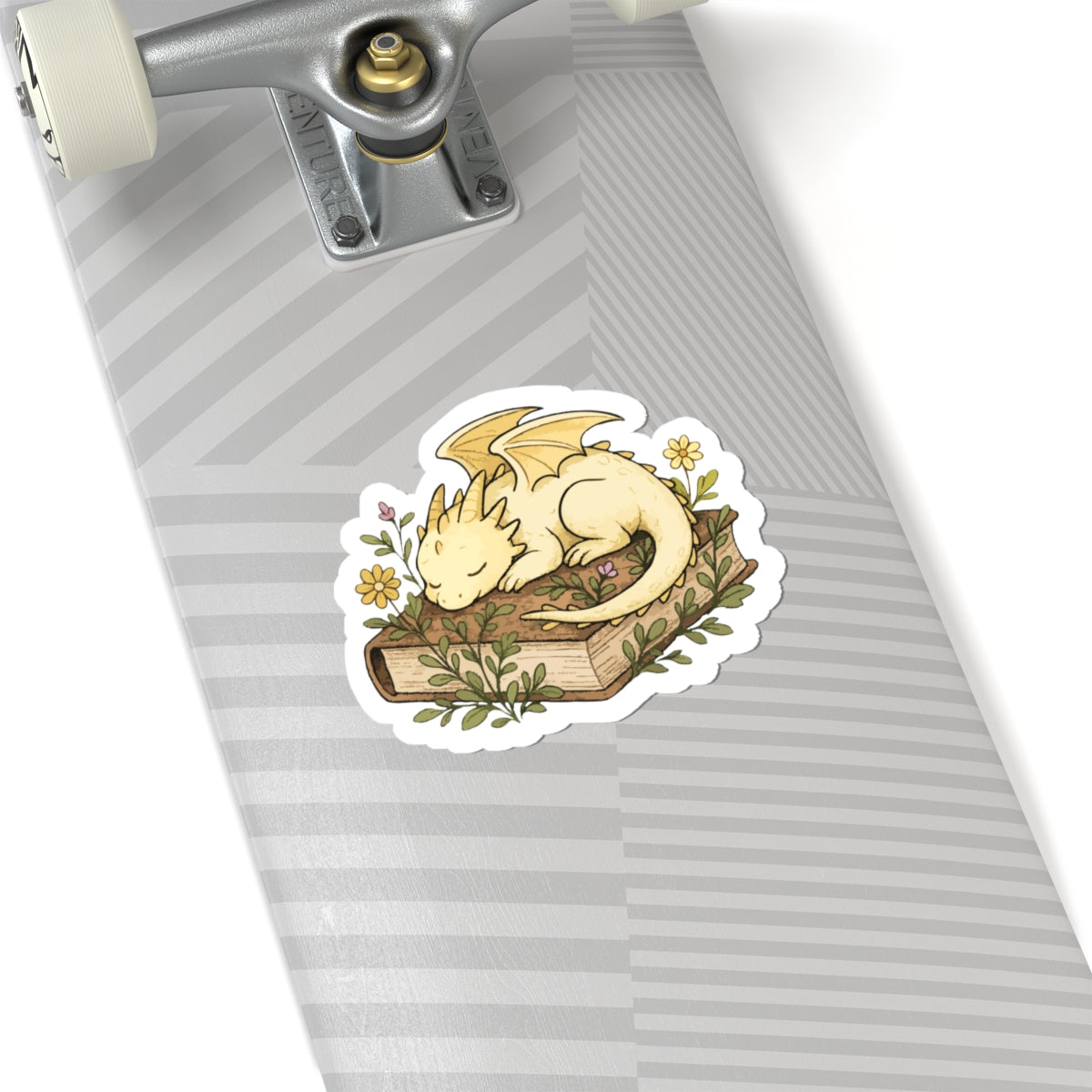 Sleeping Dragon on Books Sticker — Cute Fantasy Bookish Vinyl Sticker