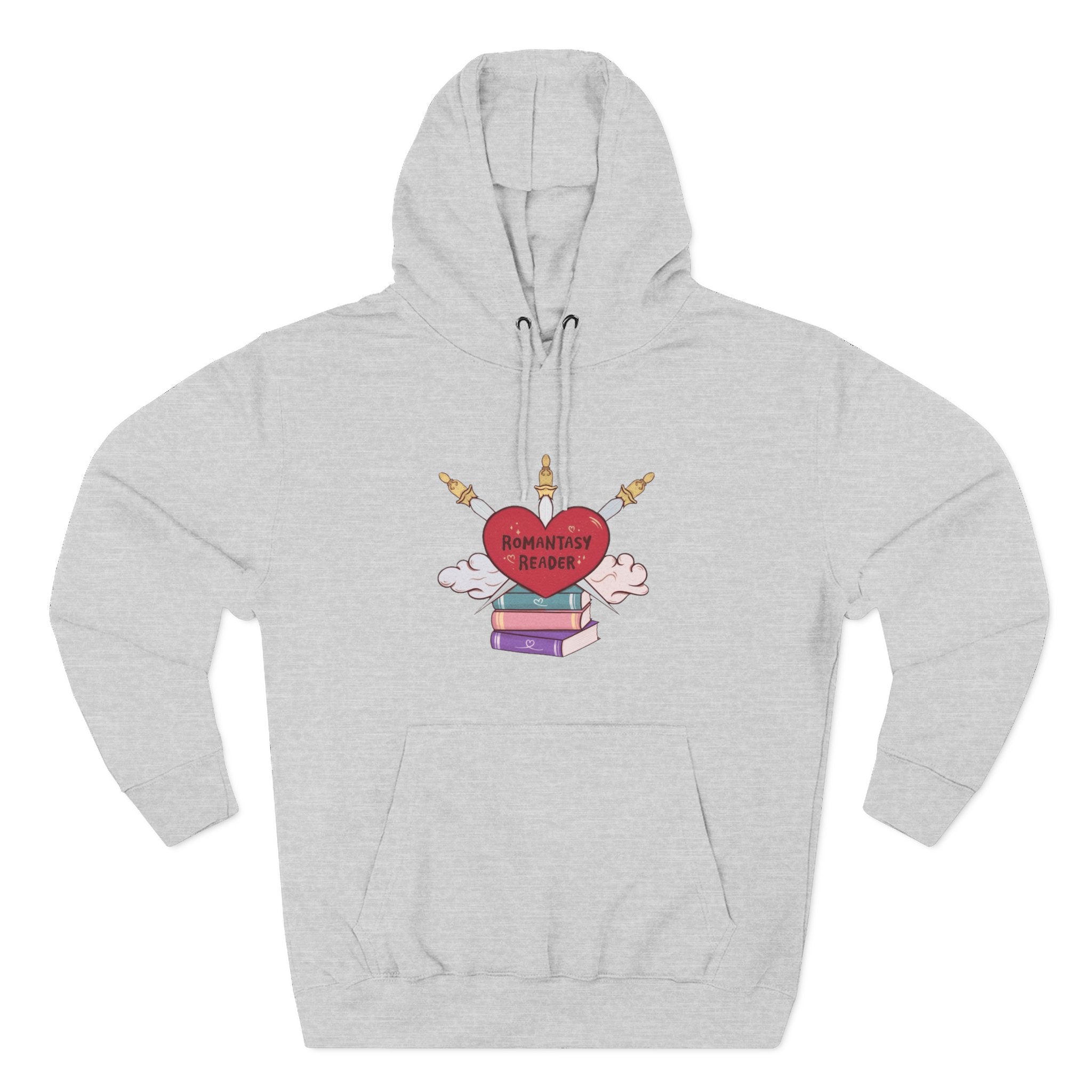 Romantic Reader Hoodie — Heart & Books Fleece Pullover