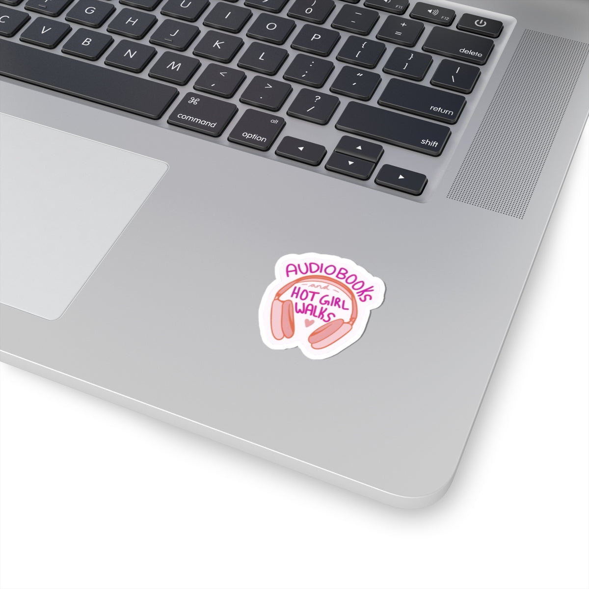 Audiobooks & Hot Girl Walks Sticker Cute Pink Headphones Sticker