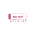Social Battery Sticker "Time to Read a Book" Laptop Decal