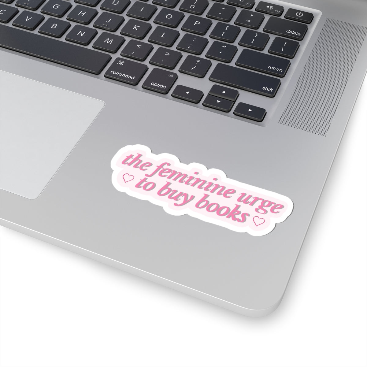 Sticker — "the feminine urge to buy books" Pink Aesthetic Book Lover Sticker