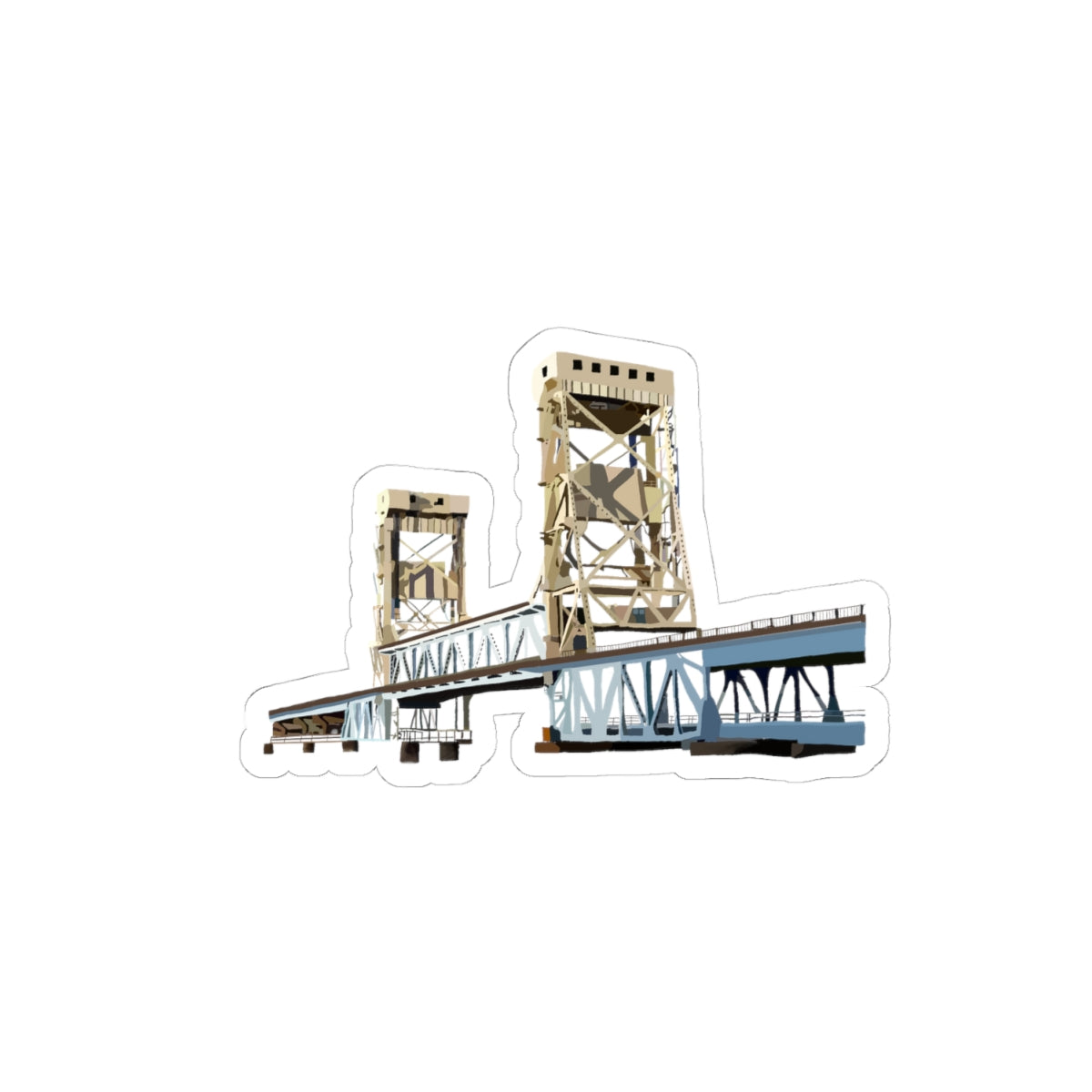 Portage Lift Bridge Sticker — Illustrated Landmark Vinyl Kiss-Cut Decal