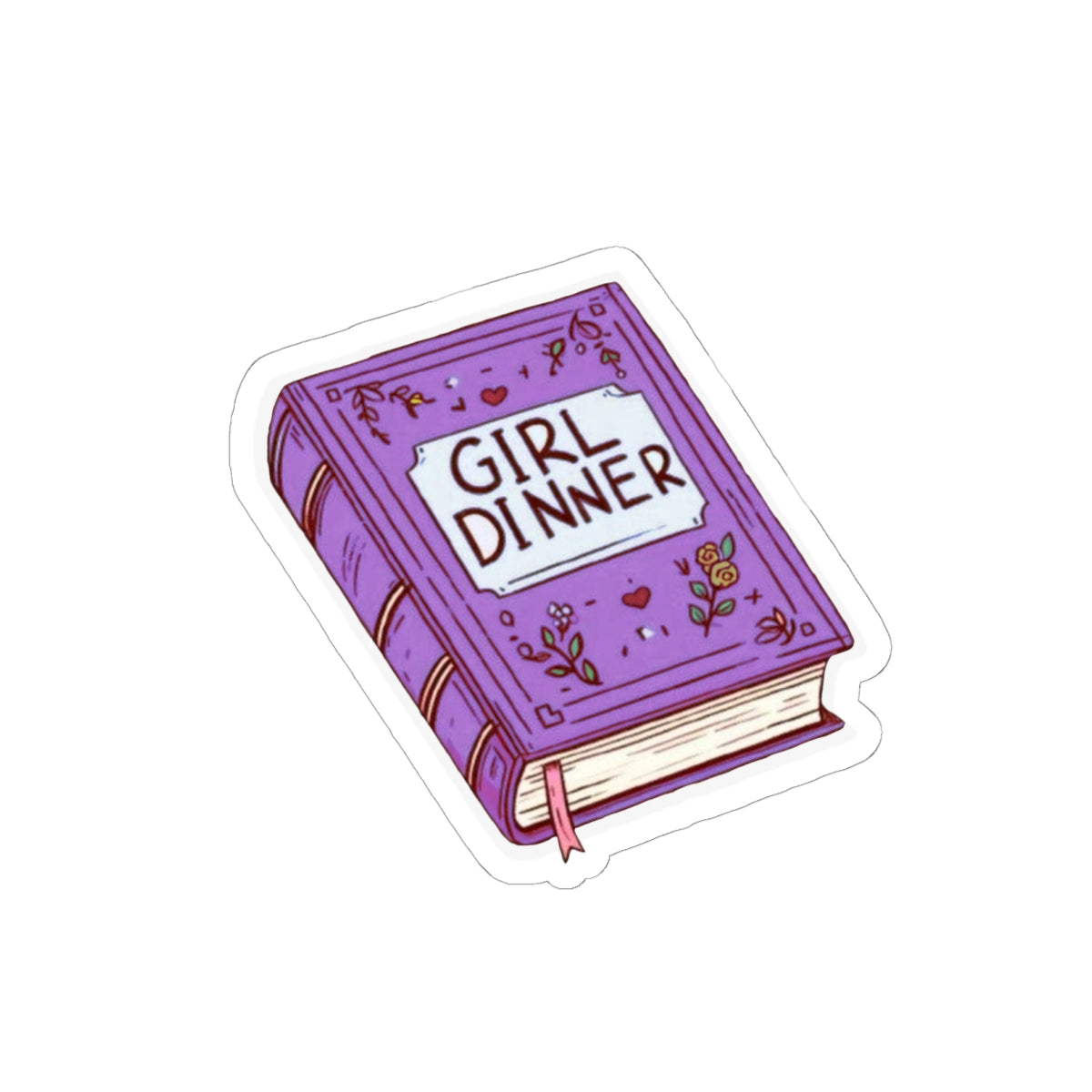 Purple "Girl Dinner" Book Sticker Decal