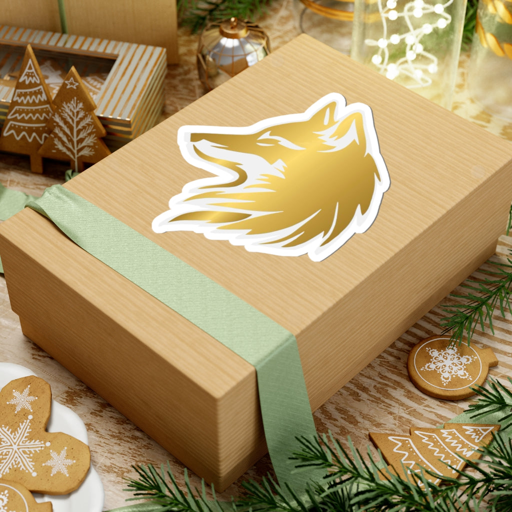 Gold Wolf Head Sticker Sticker Vinyl Decal for Laptops & Water Bottles