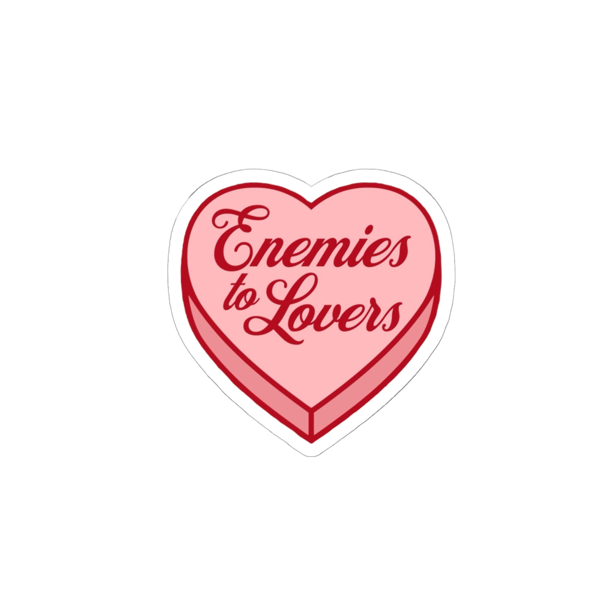 'Enemies to Lovers' Heart Design (Romantic, Sassy Laptop & Gift Sticker)