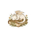 Sleeping Dragon on Book Sticker — Cute Fantasy Laptop Decal