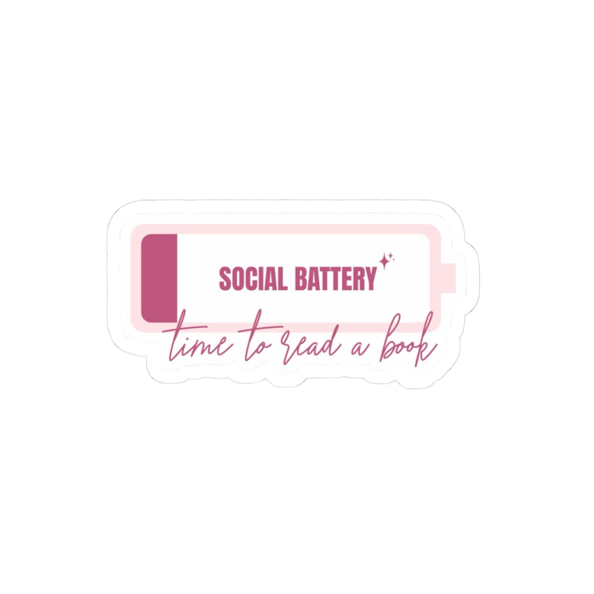 Social Battery Sticker "Time to Read a Book" Laptop Decal