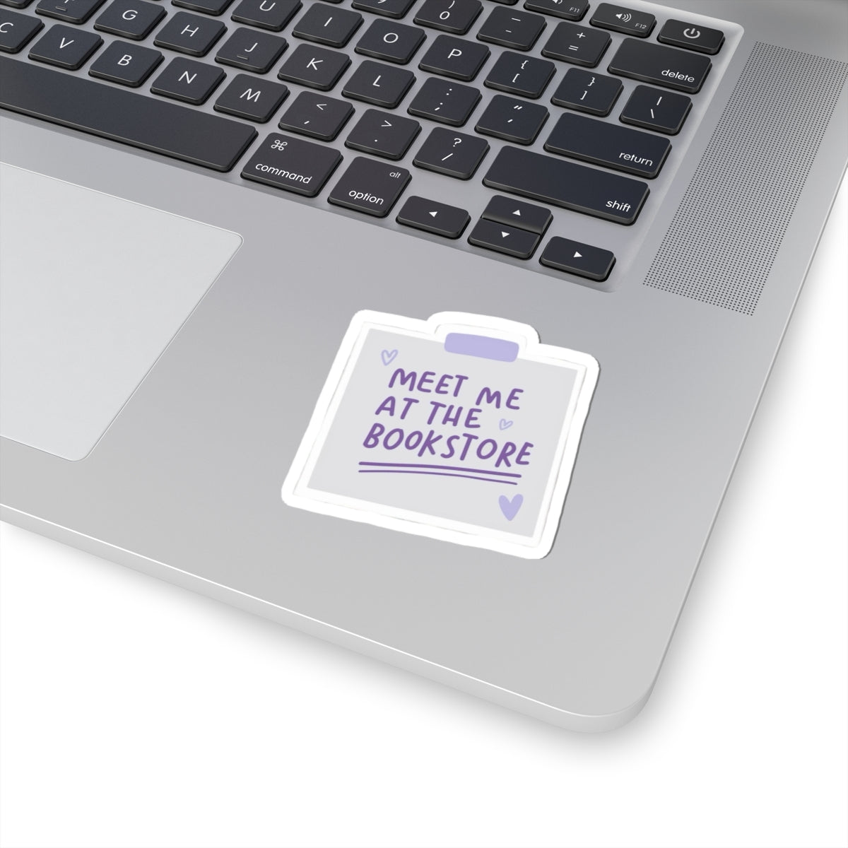 Meet Me at the Bookstore Sticker — Cute Lavender Literary Sticker for Laptops, Journals & Book Lovers