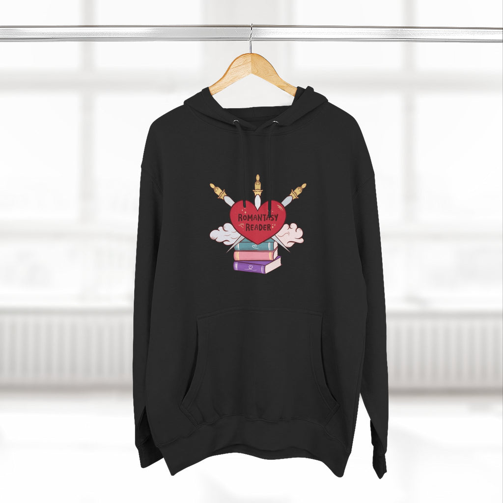 Romantic Reader Hoodie — Heart & Books Fleece Pullover