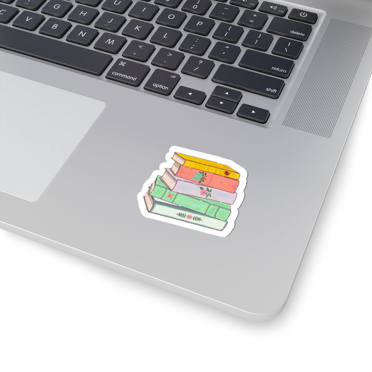 Stacked Floral Books Sticker Cute Vintage Booklover Decal