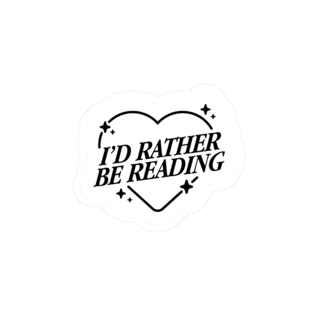 I'd Rather Be Reading Heart Sticker — Book Lover Decal