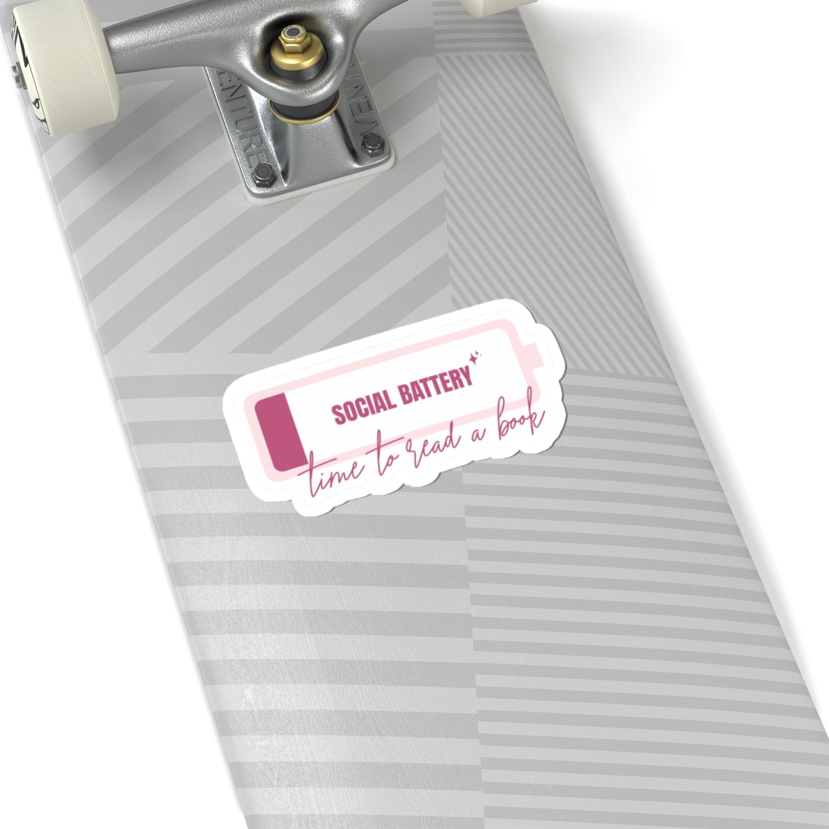 Social Battery Sticker "Time to Read a Book" Laptop Decal