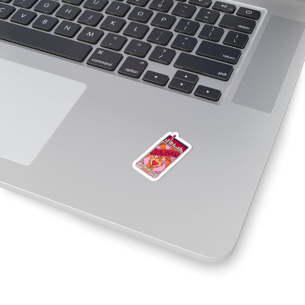 'Slow Burn' Matchbox Design (Pink & Orange) Sticker Decal