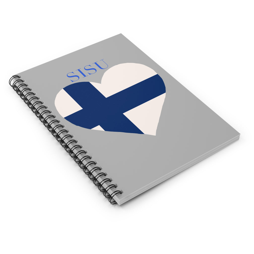 SISU Finland Heart Spiral Notebook – Ruled Journal for Travel, Study & Inspiration