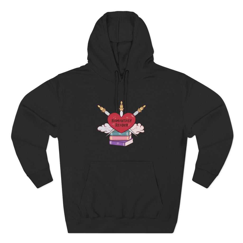 Romantic Reader Hoodie — Heart & Books Fleece Pullover