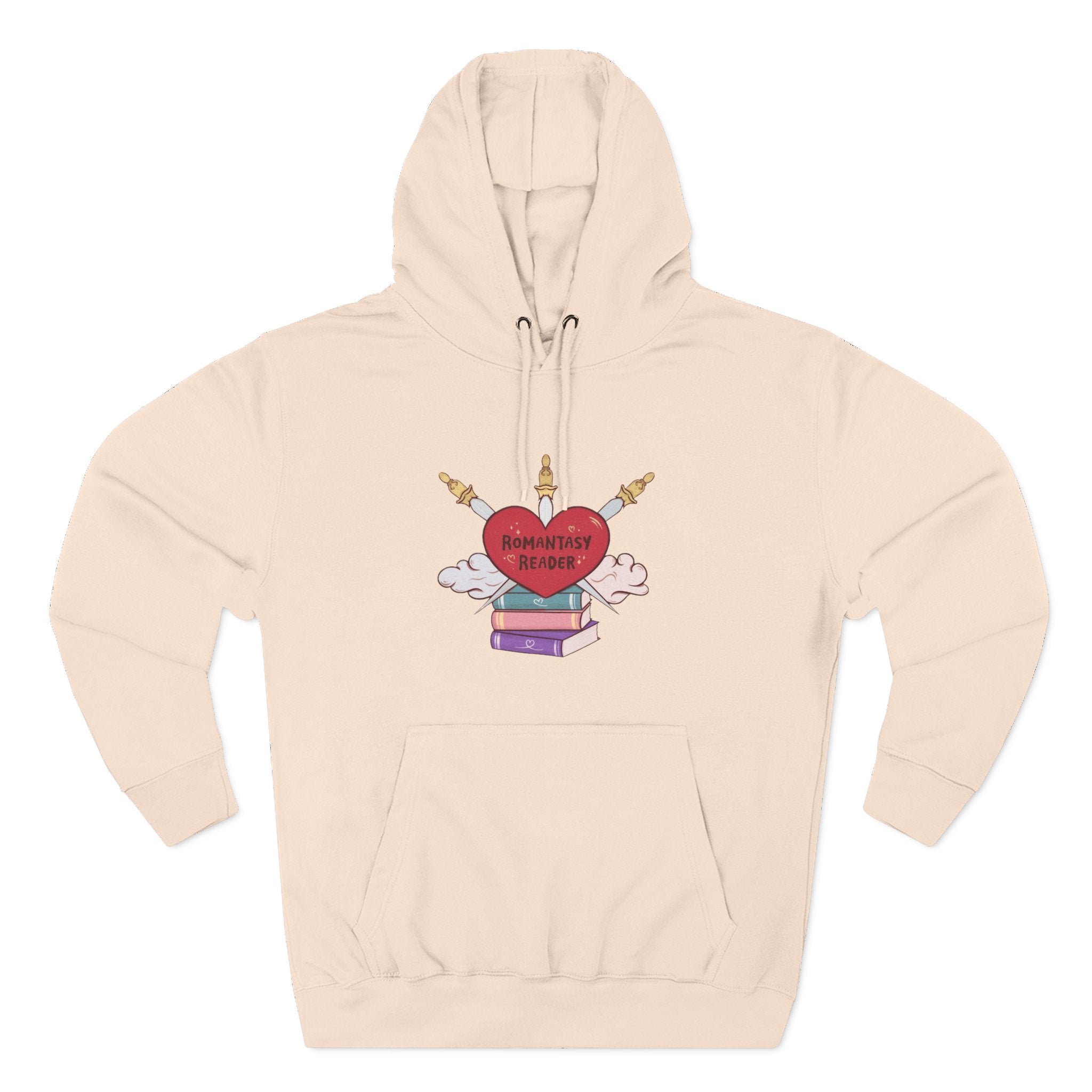 Romantic Reader Hoodie — Heart & Books Fleece Pullover