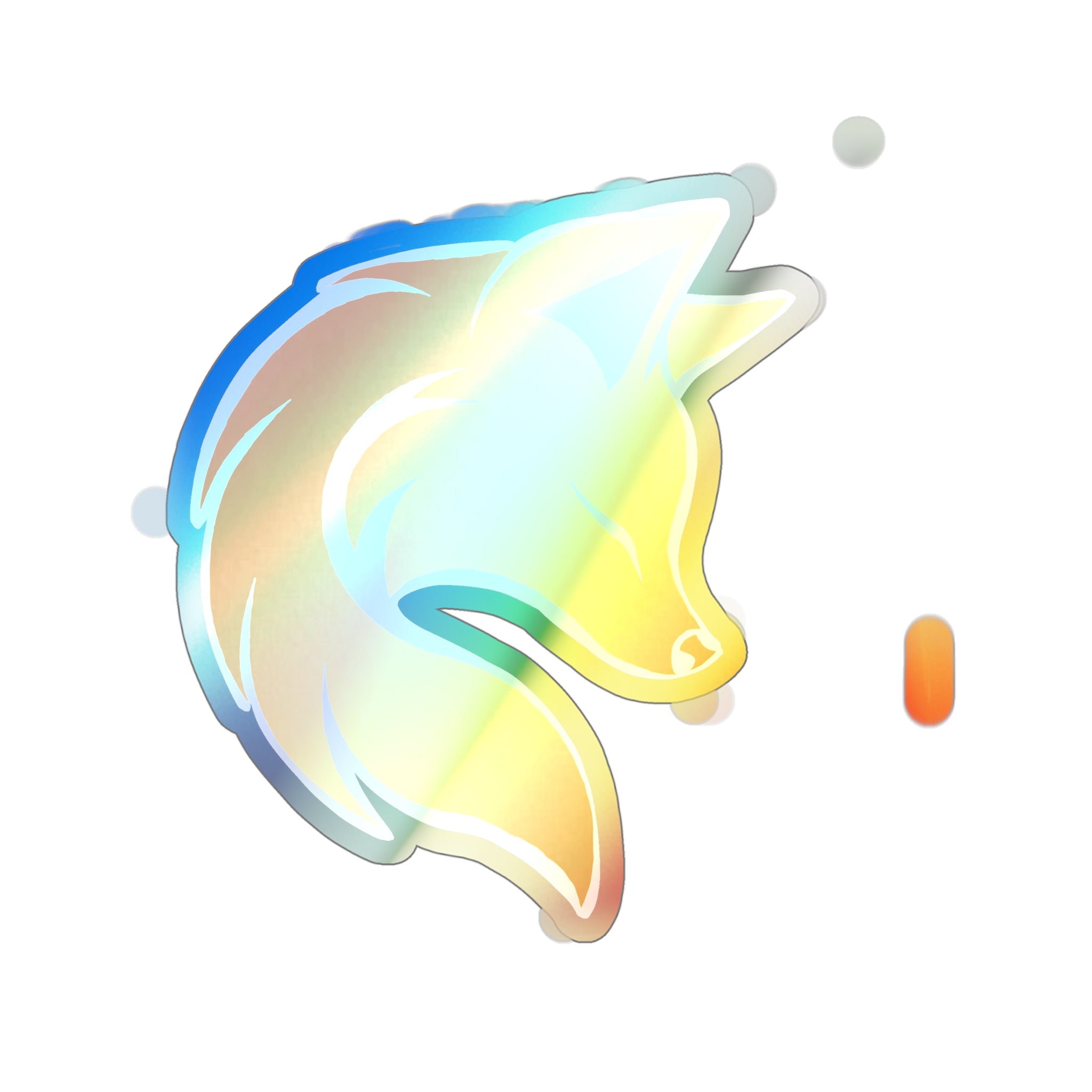Holographic Fox Head Die-Cut Sticker — Iridescent Vinyl Skateboard Decals