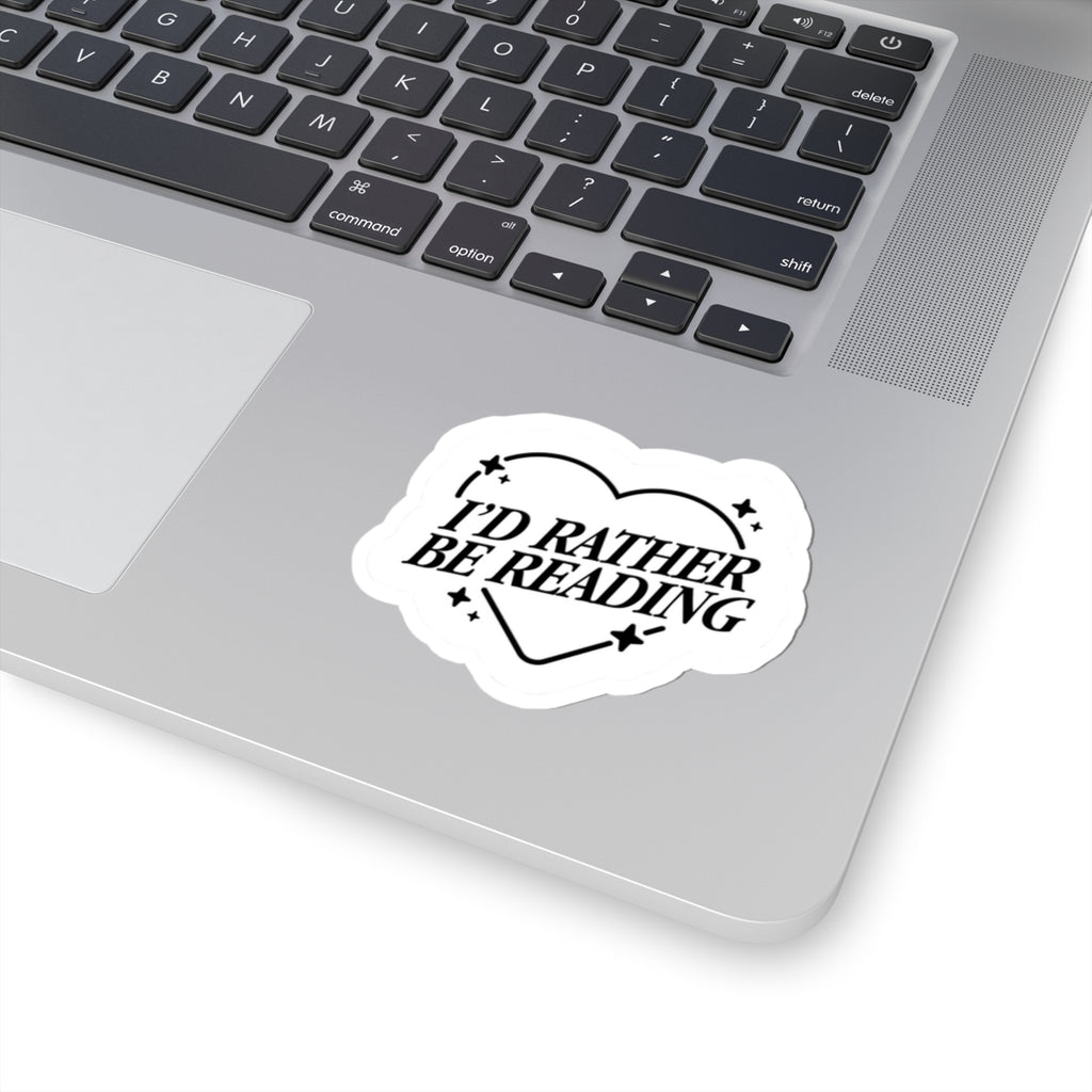 I'd Rather Be Reading Heart Sticker — Book Lover Decal