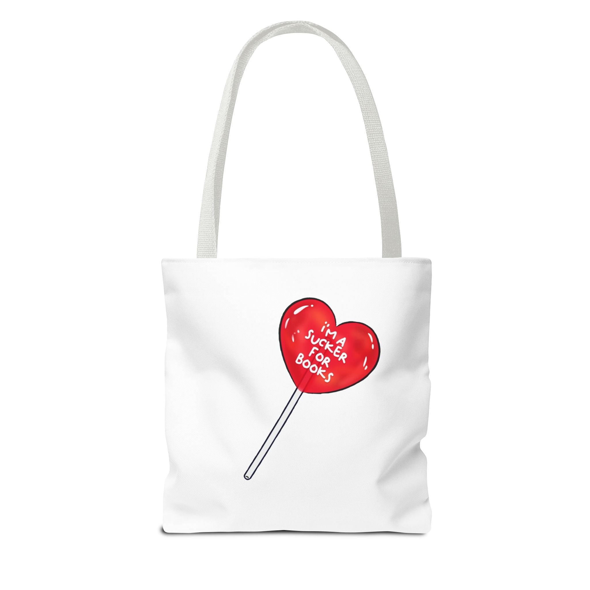 Books Are My Love Language Tote Bag — Cute Pink Stack of Books AOP Tote