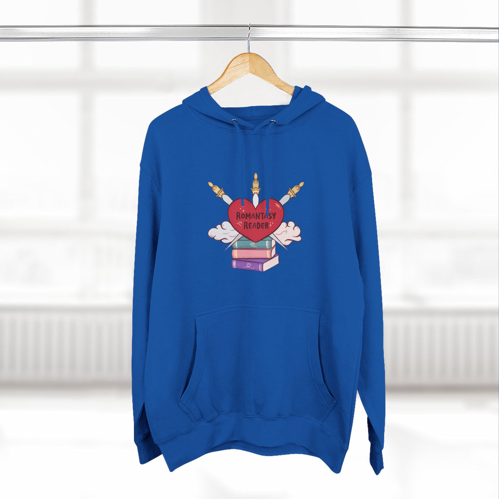 Romantic Reader Hoodie — Heart & Books Fleece Pullover