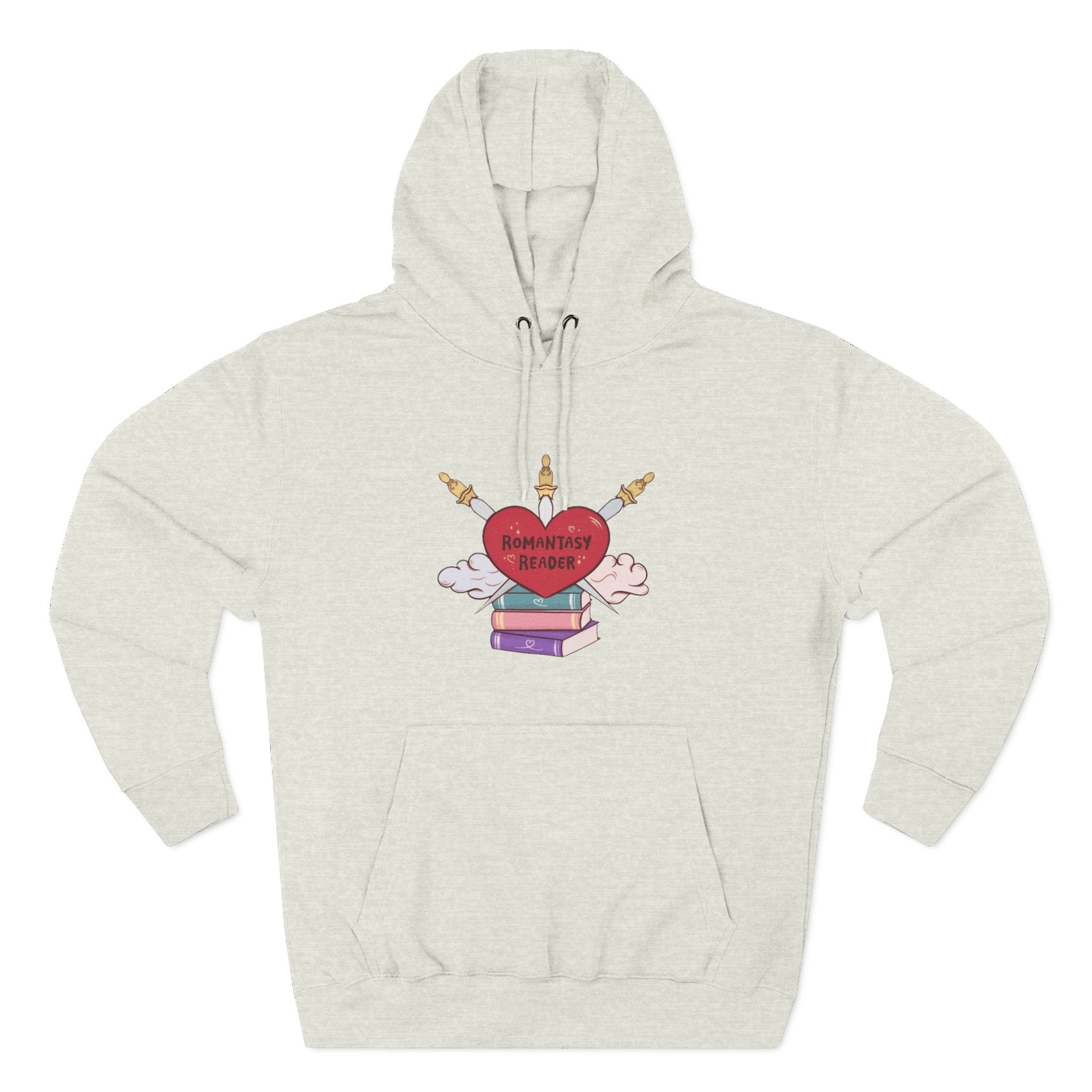 Romantic Reader Hoodie — Heart & Books Fleece Pullover