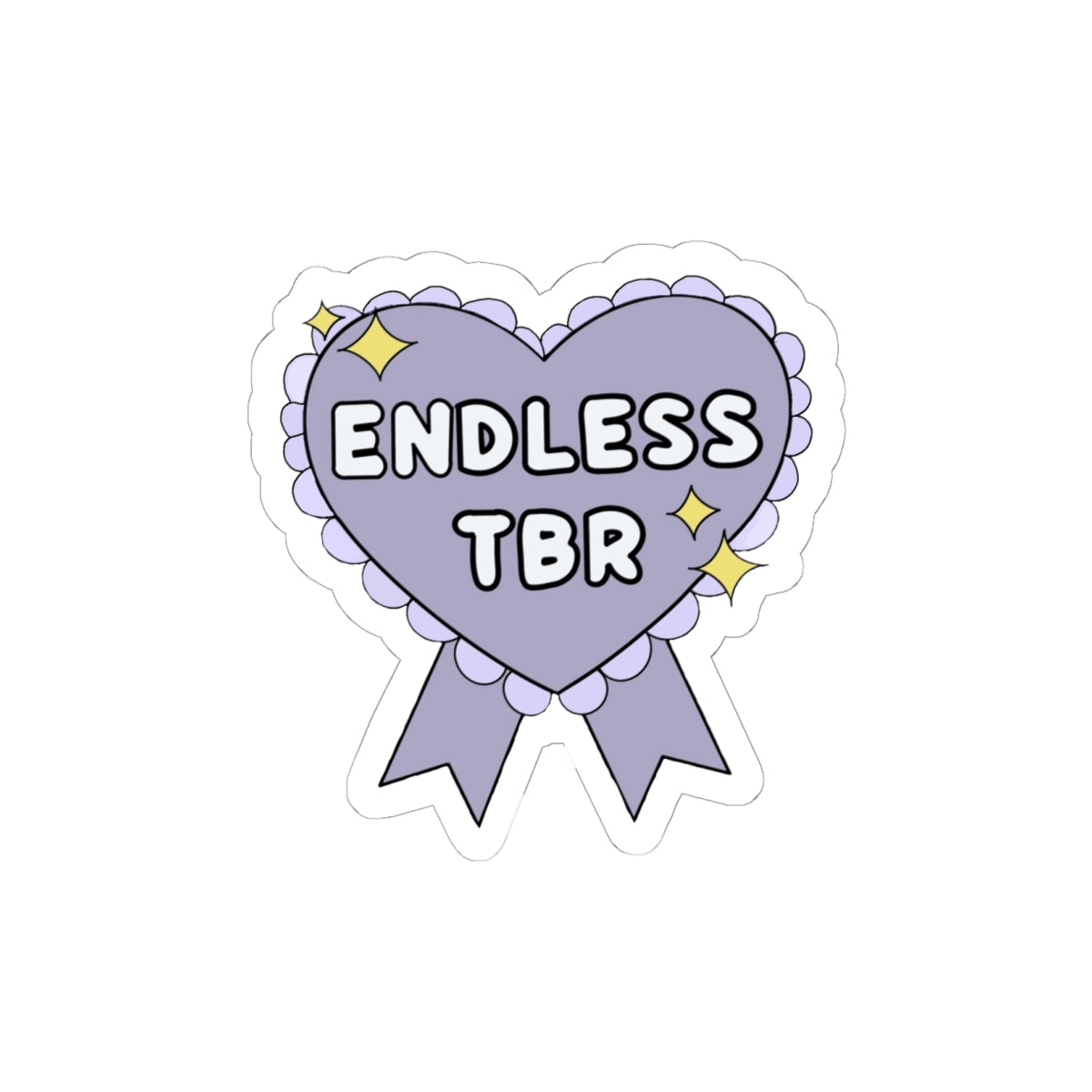 Endless TBR Lavender Heart Sticker Bookish Laptop Decal