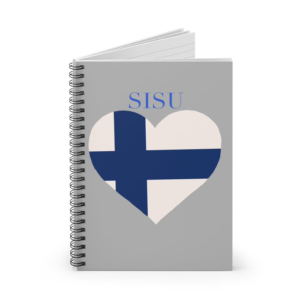SISU Finland Heart Spiral Notebook – Ruled Journal for Travel, Study & Inspiration