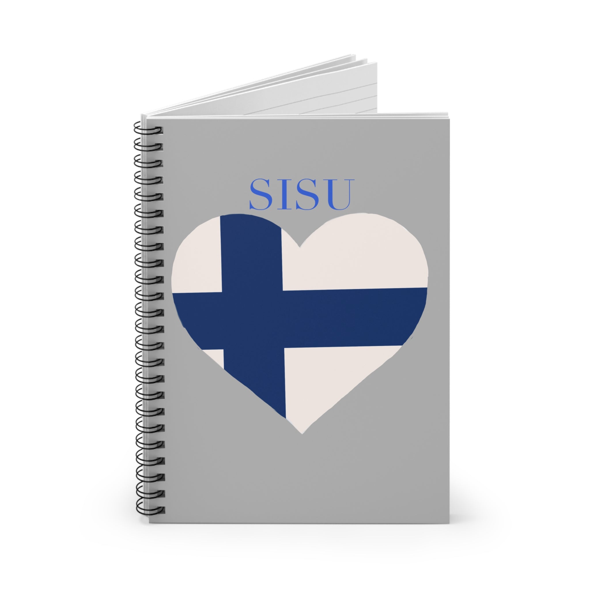 SISU Finland Heart Spiral Notebook – Ruled Journal for Travel, Study & Inspiration