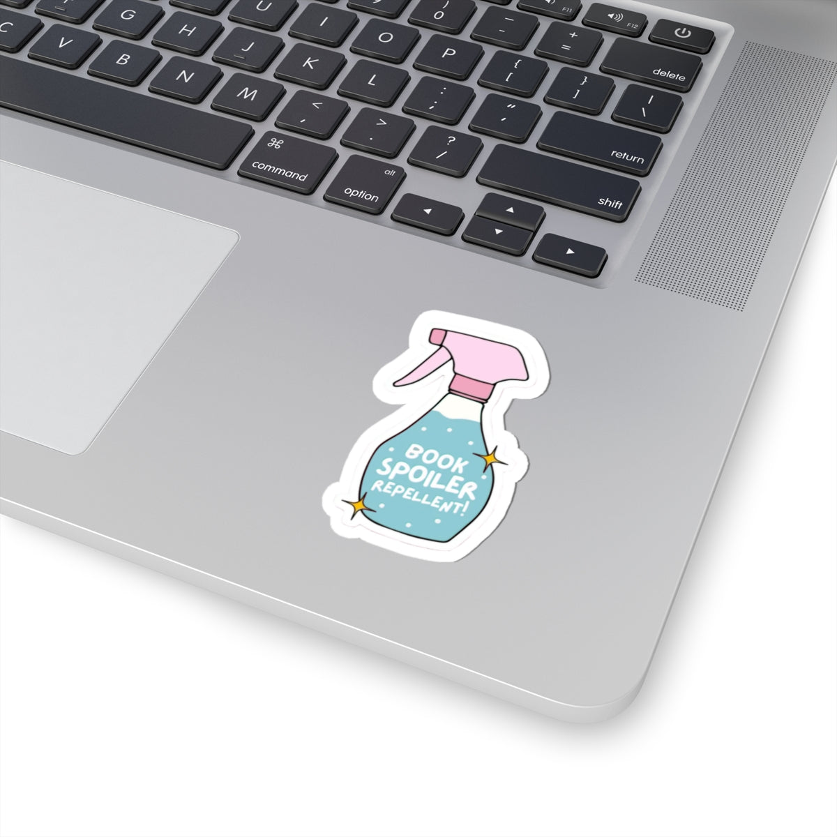 Book Spoiler Repellent Sticker — Cute Spray Bottle Sticker for Laptops, Water Bottles & Journals