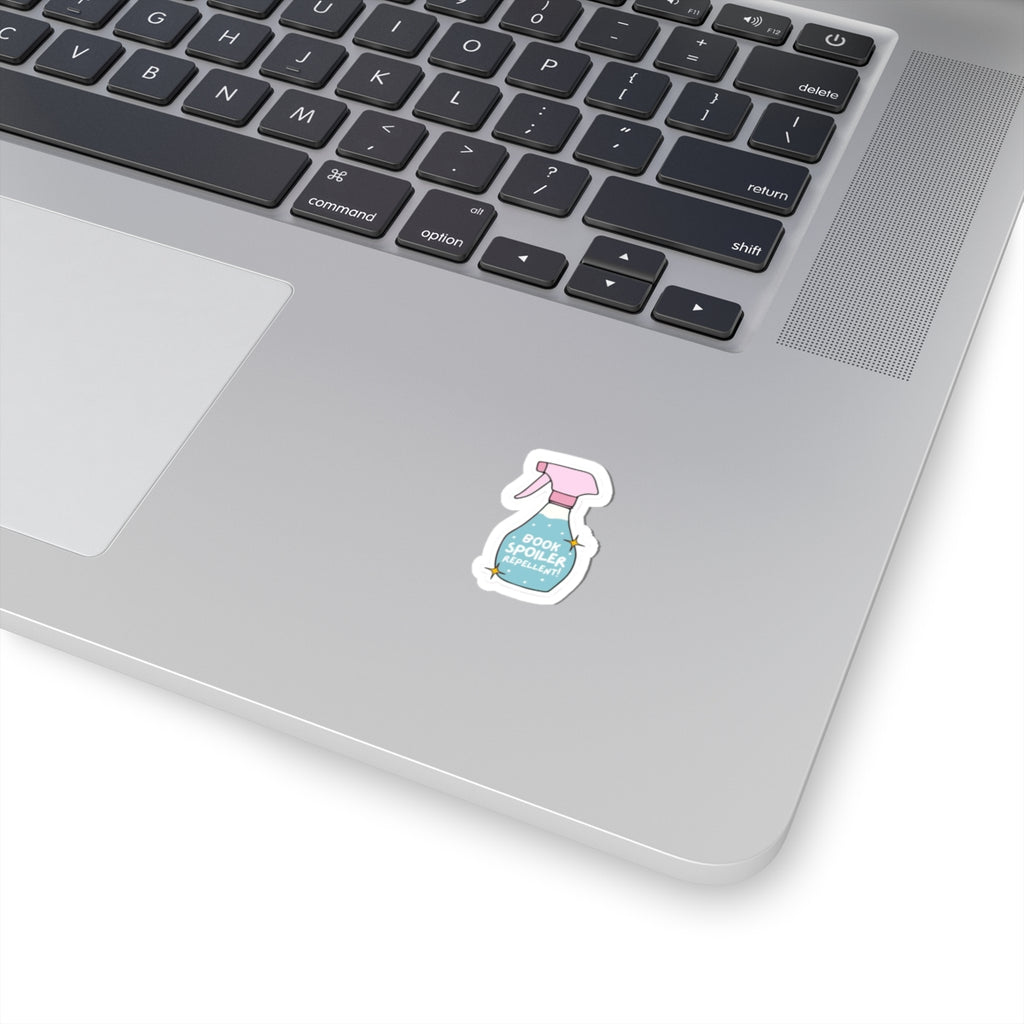 Book Spoiler Repellent Sticker — Cute Spray Bottle Sticker for Laptops, Water Bottles & Journals