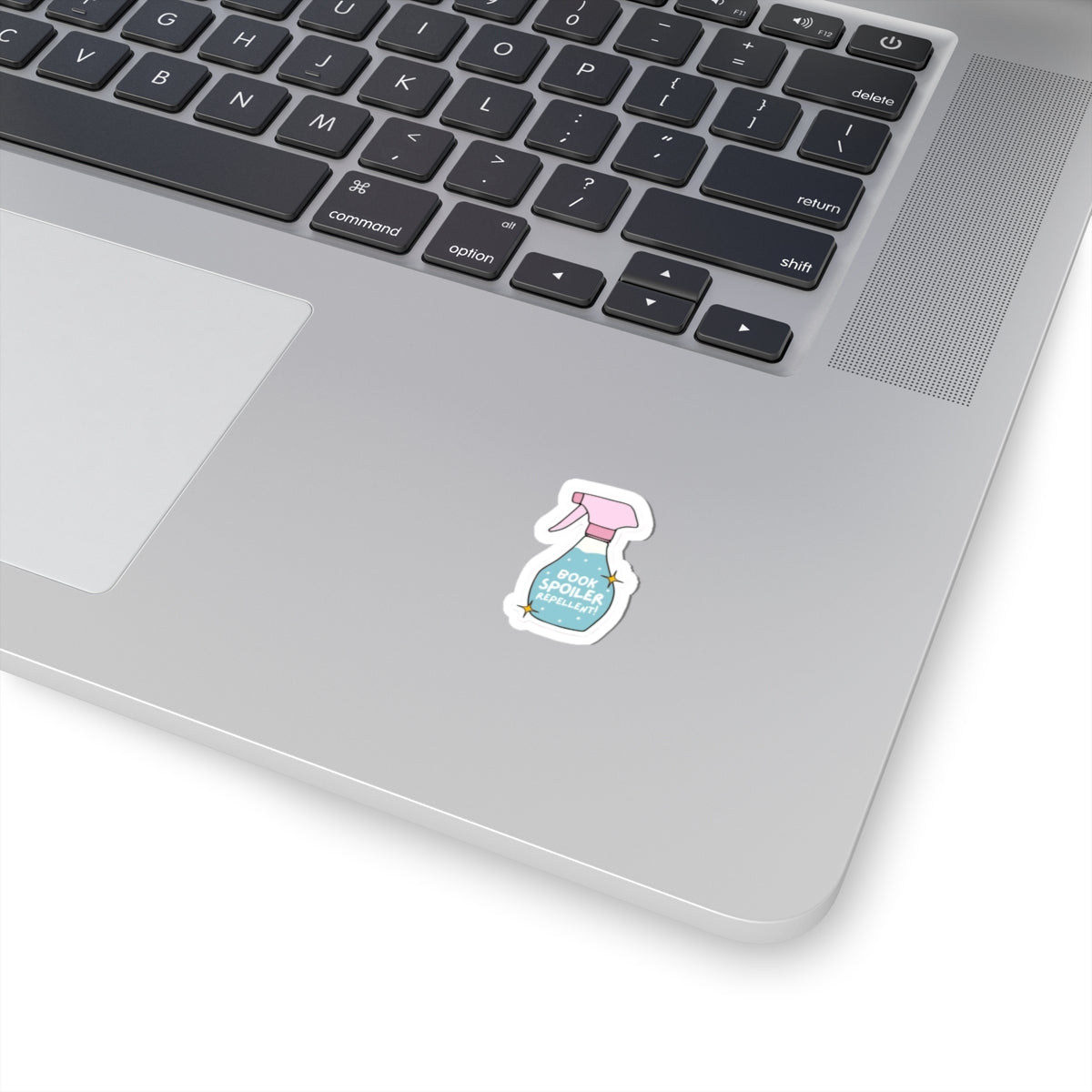 Book Spoiler Repellent Sticker — Cute Spray Bottle Sticker for Laptops, Water Bottles & Journals