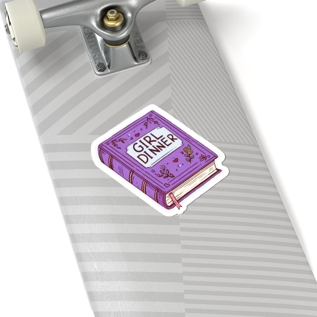 Purple "Girl Dinner" Book Sticker Decal