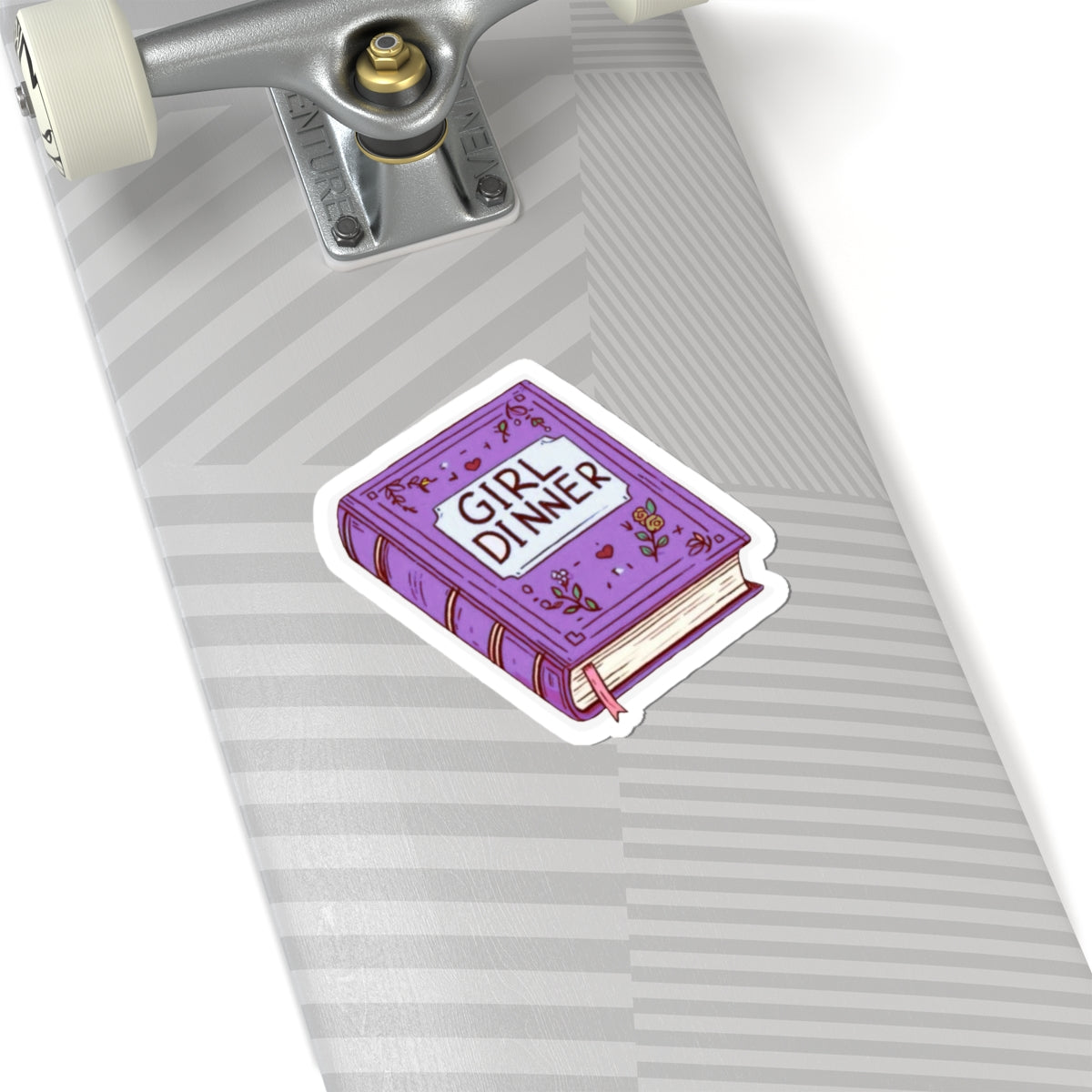 Purple "Girl Dinner" Book Sticker Decal
