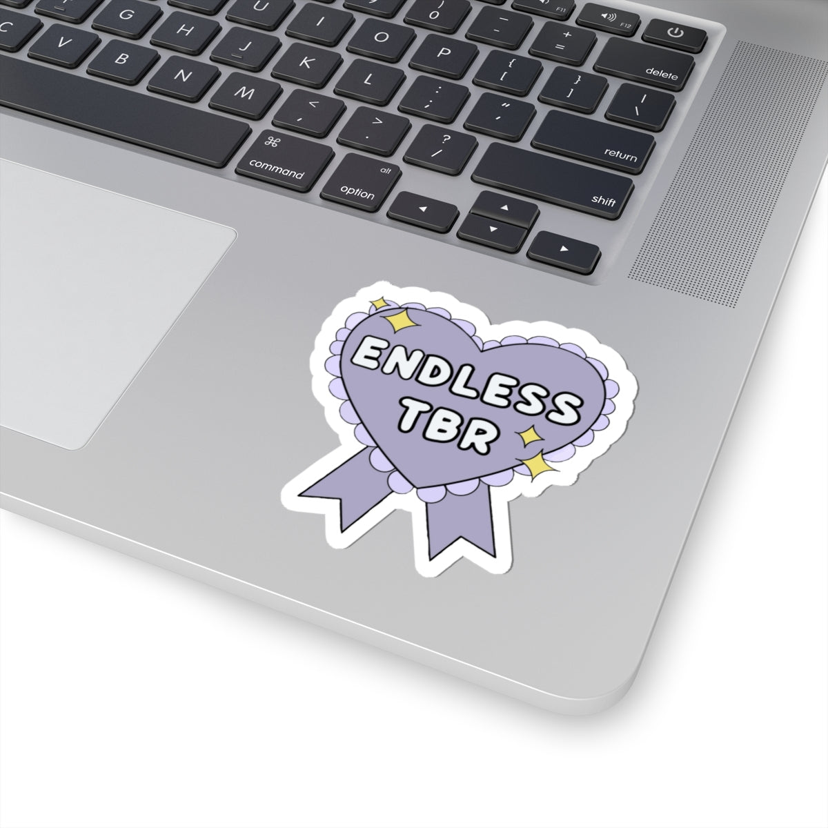 Endless TBR Lavender Heart Sticker Bookish Laptop Decal