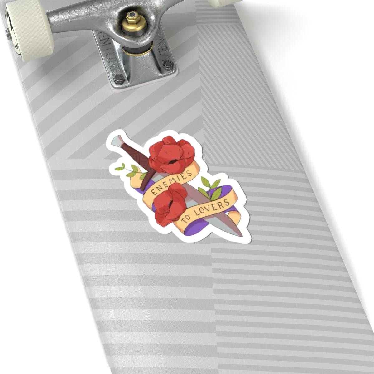 “Enemies to Lovers” Sticker Dagger & Roses Decorative Sticker Decal
