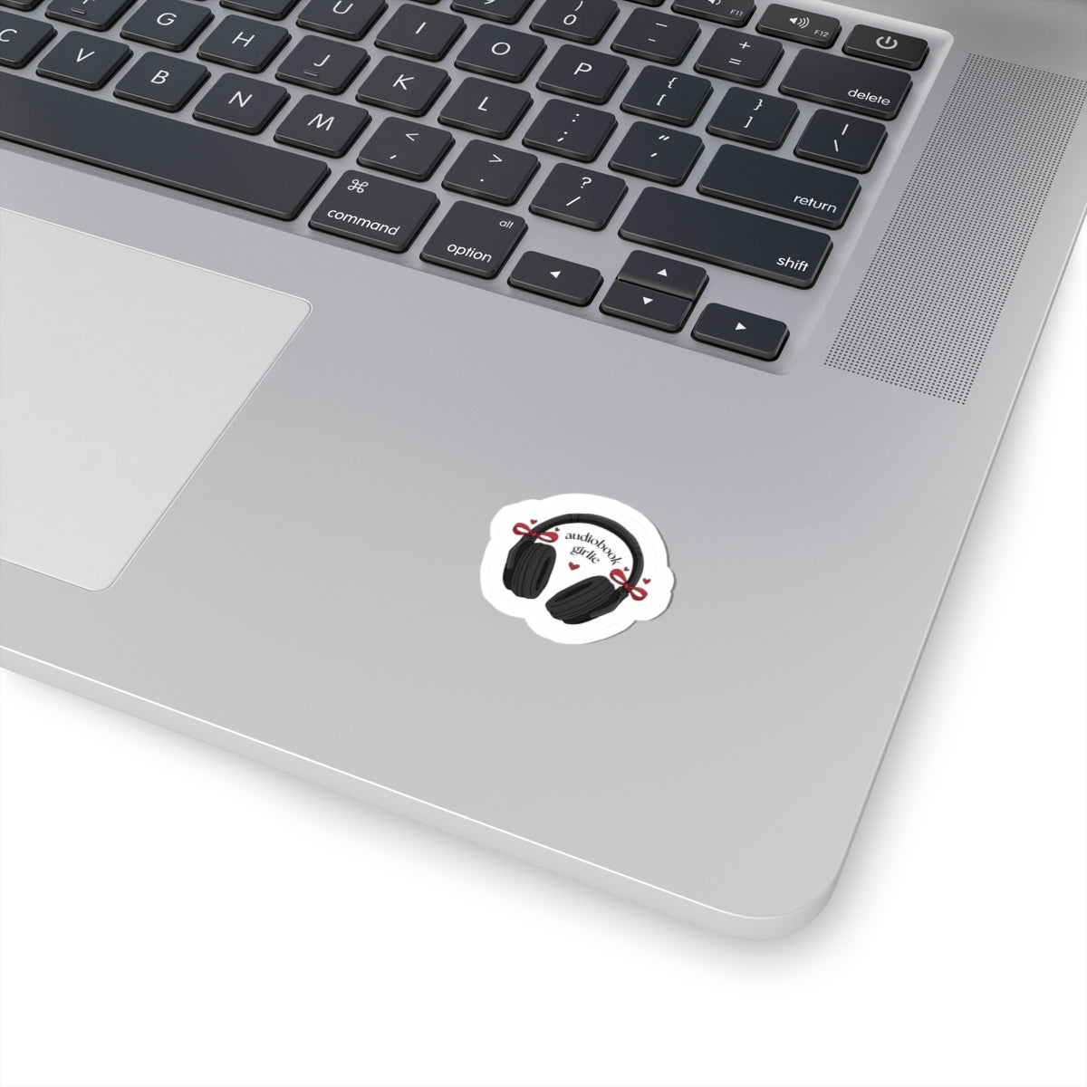 Audiobook Girlie Headphones Sticker — Cute Audio Lover Laptop Decal