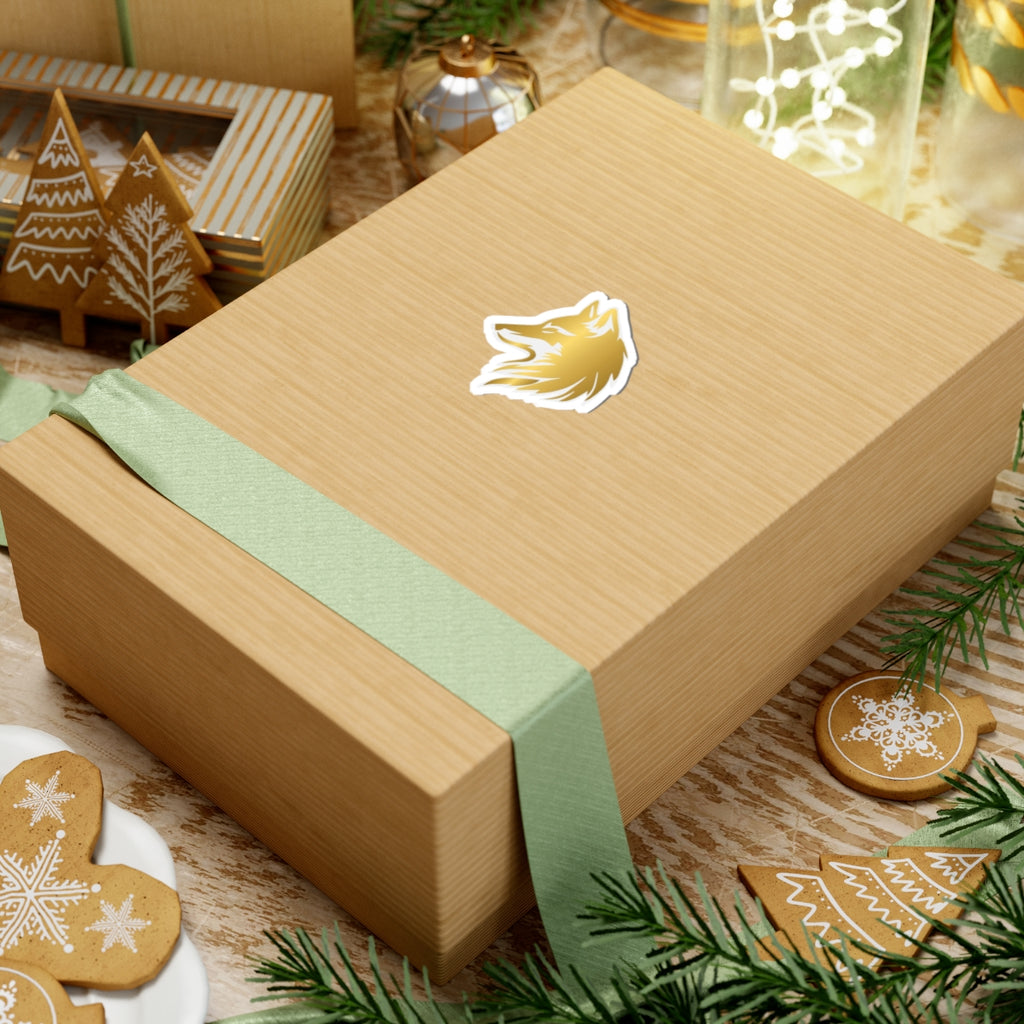 Gold Wolf Head Sticker Sticker Vinyl Decal for Laptops & Water Bottles