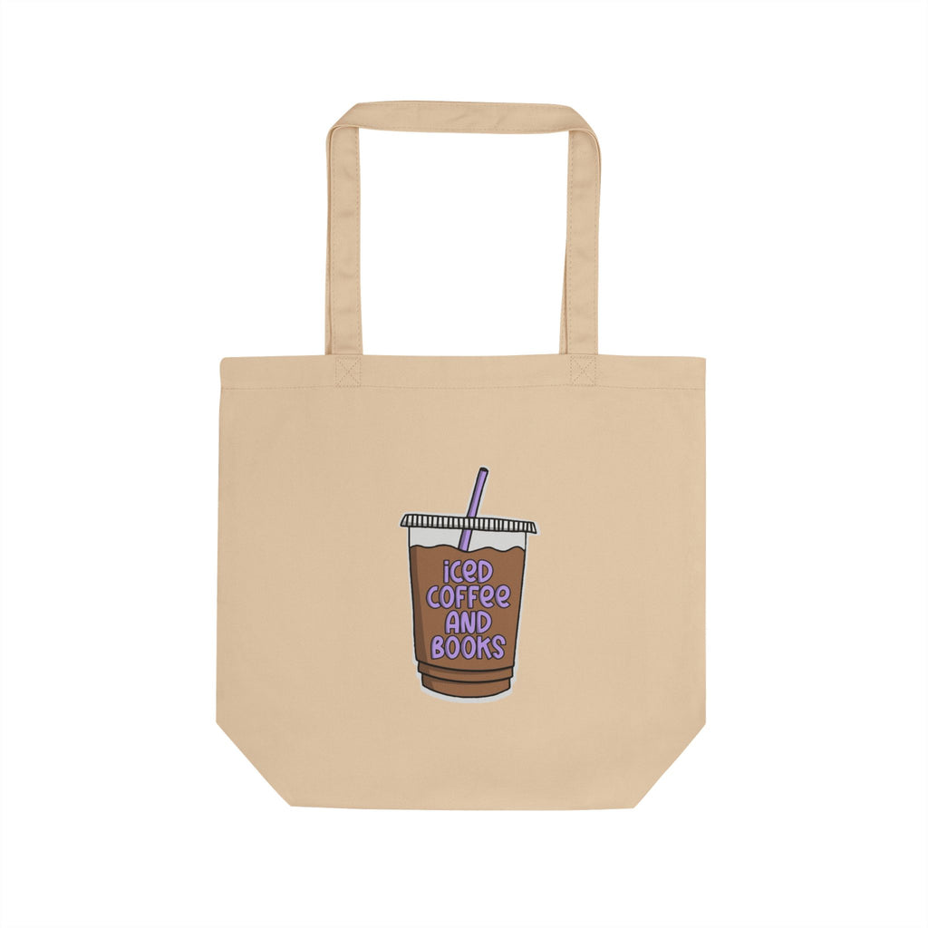 Iced Coffee and Books Eco Tote  "I'd Rather Be Reading" Canvas Book Tote