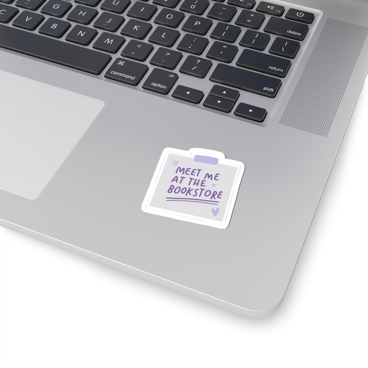 Meet Me at the Bookstore Sticker — Cute Lavender Literary Sticker for Laptops, Journals & Book Lovers