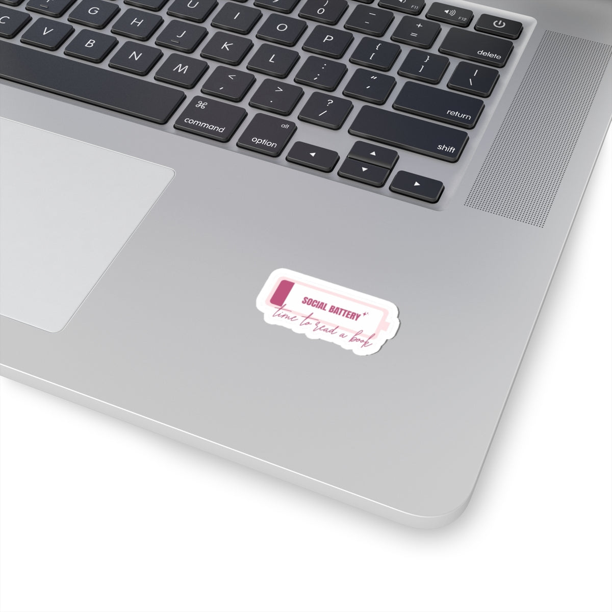 Social Battery Sticker "Time to Read a Book" Laptop Decal