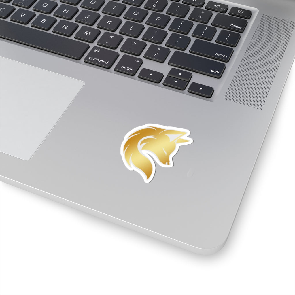 Gold Fox Sticker Laptop Decal