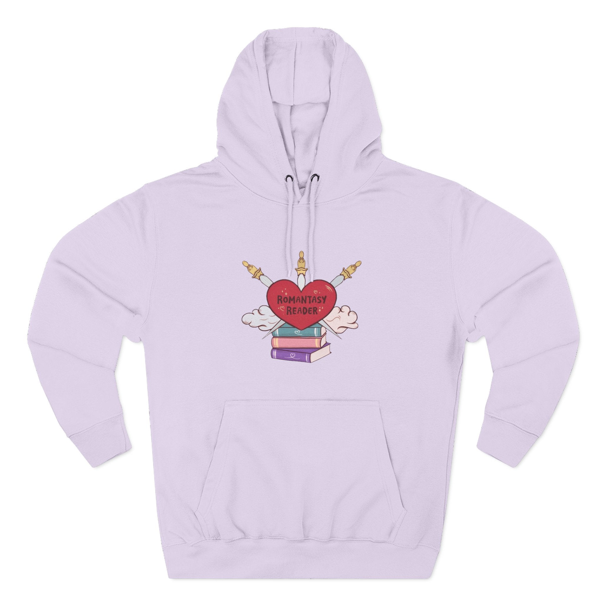 Romantic Reader Hoodie — Heart & Books Fleece Pullover