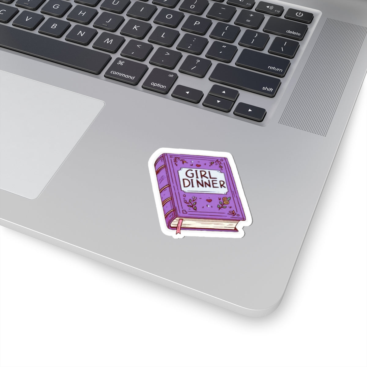 Purple "Girl Dinner" Book Sticker Decal