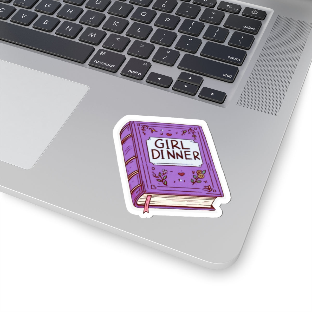 Purple "Girl Dinner" Book Sticker Decal