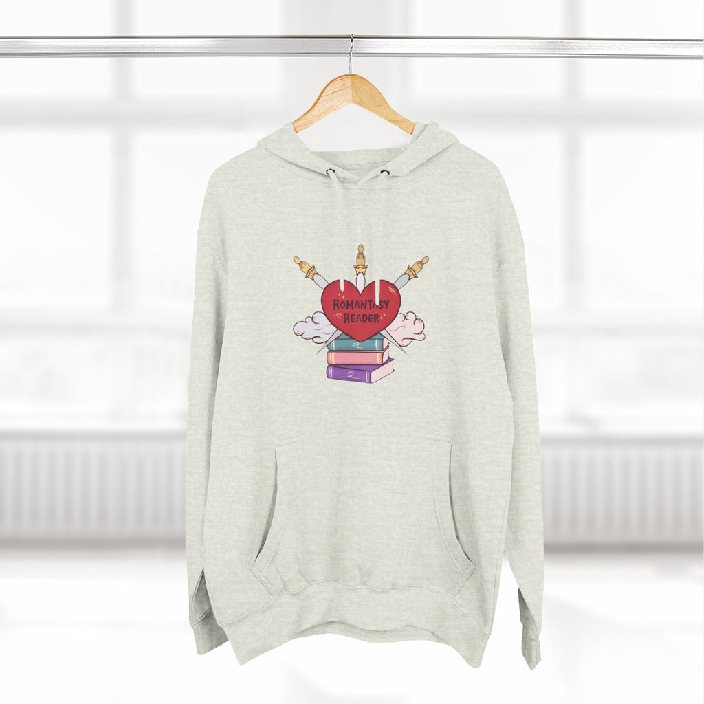 Romantic Reader Hoodie — Heart & Books Fleece Pullover
