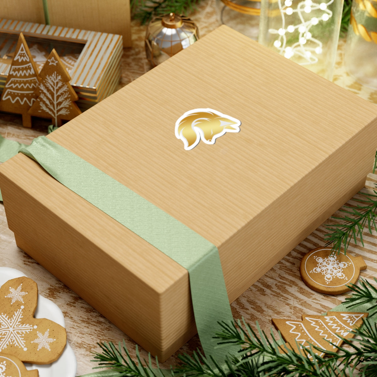 Gold Fox Sticker Laptop Decal