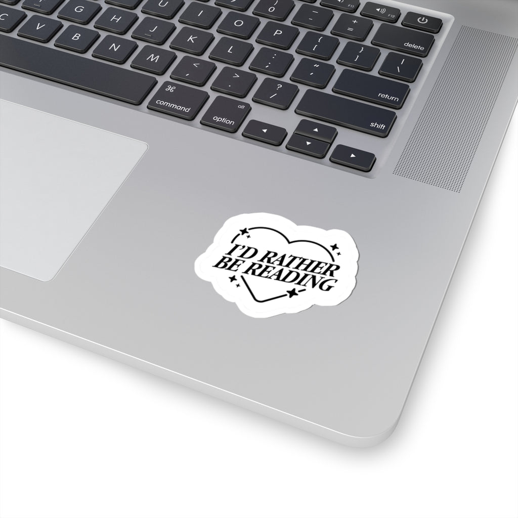 I'd Rather Be Reading Heart Sticker — Book Lover Decal