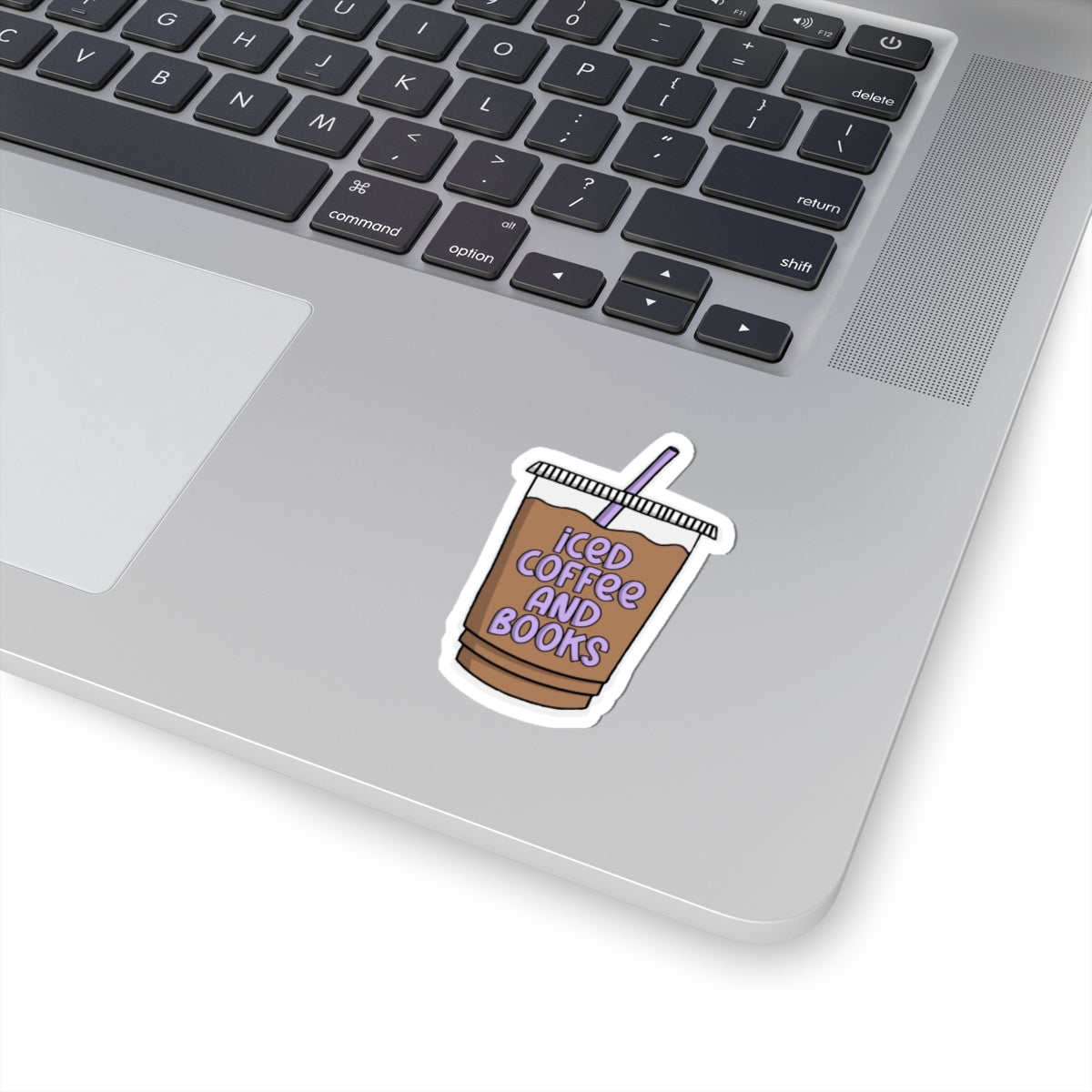 Iced Coffee and Books Sticker — Laptop Decal for Readers & Coffee Lovers