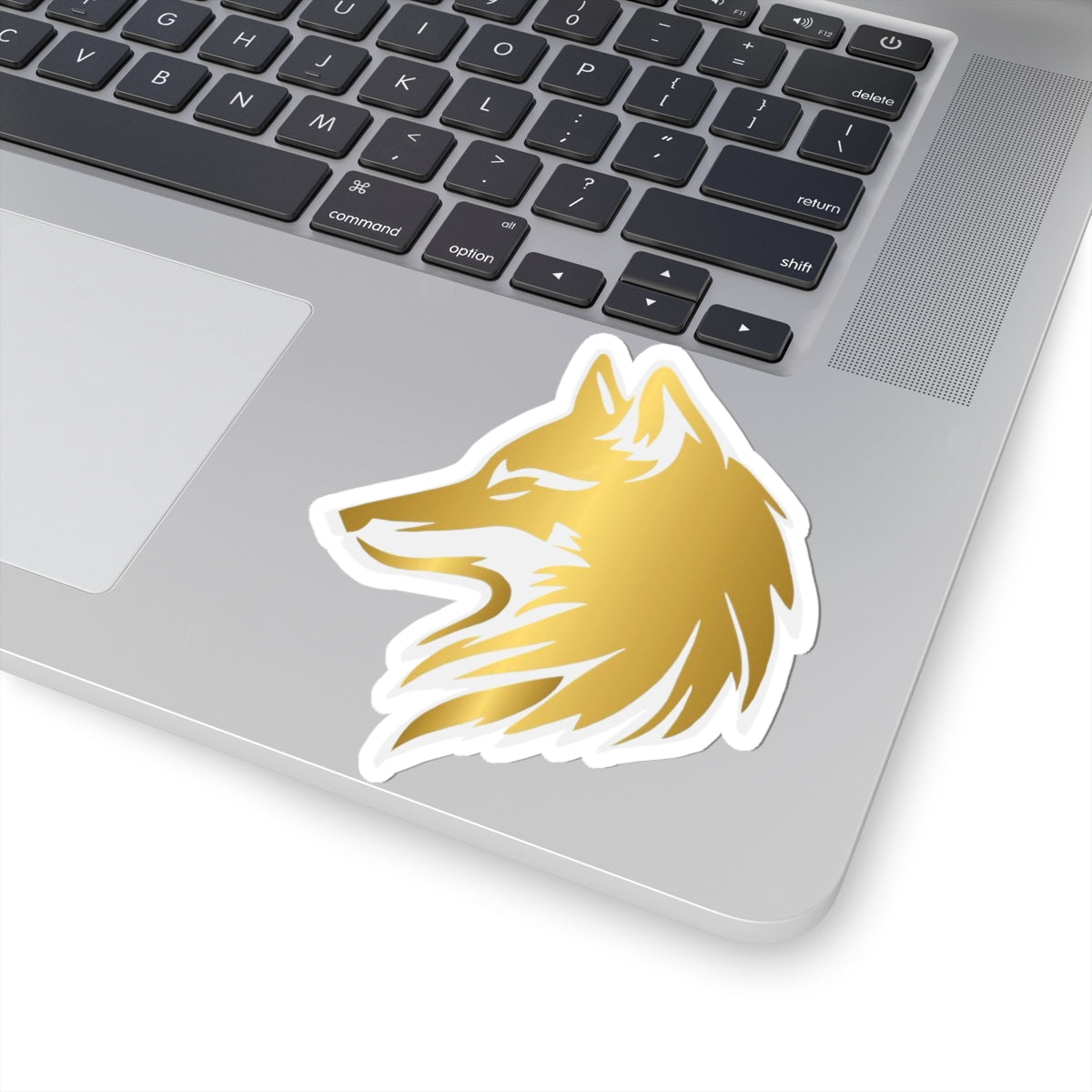Gold Wolf Head Sticker Sticker Vinyl Decal for Laptops & Water Bottles